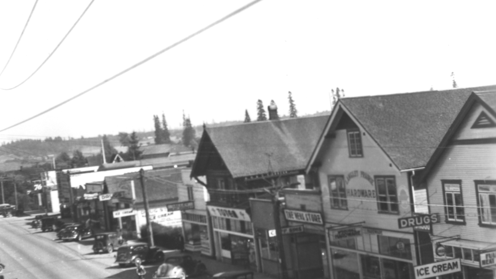 old photo of Fraser Highway looking east