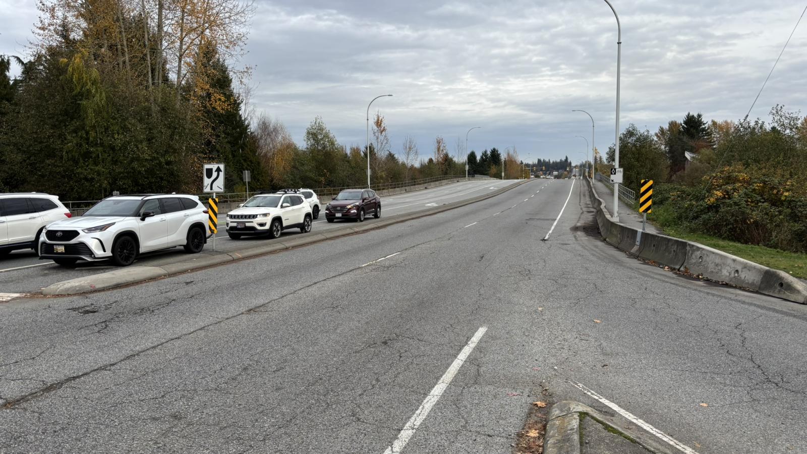 Fraser Highway concrete barrier