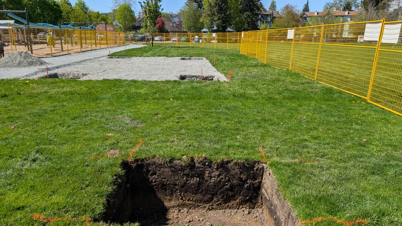 Linwood Park dug out ready for concrete