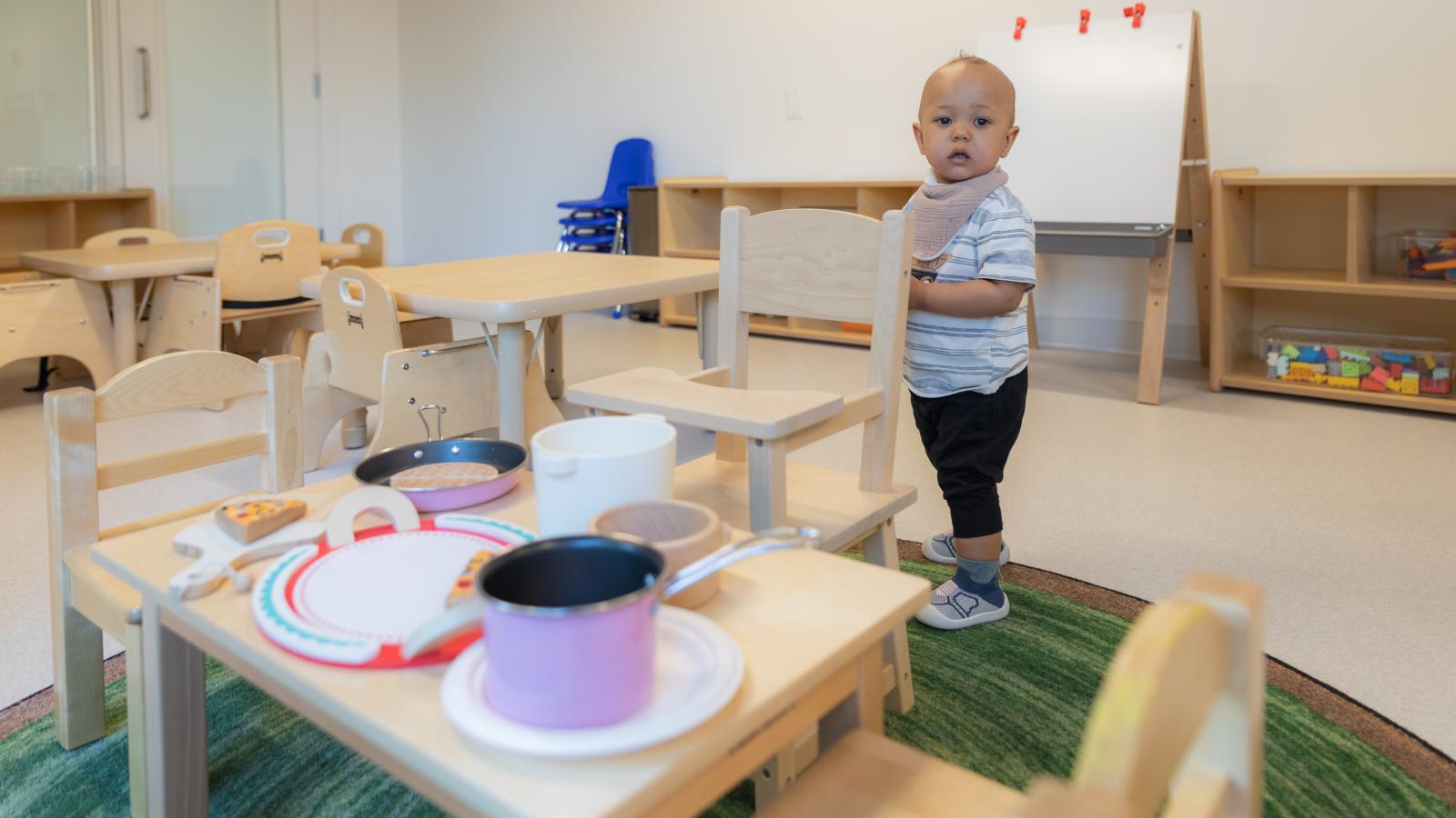 infant at child care