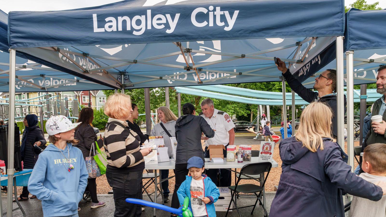 Information booth at Linwood Park social streets