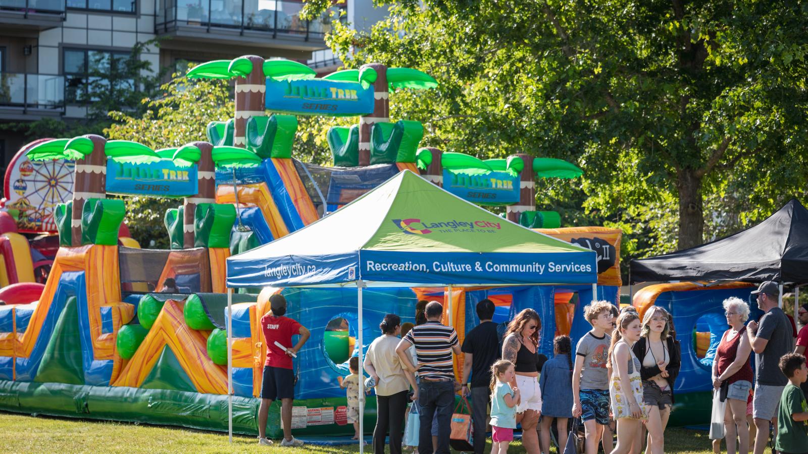 Inflatables at Community Day