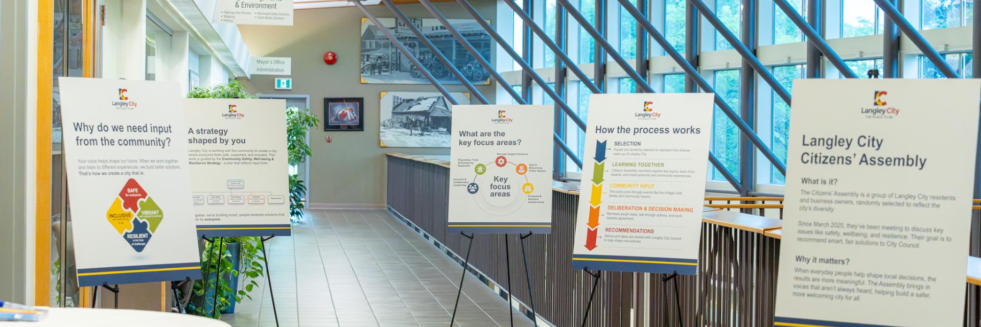 boards on display at an open house