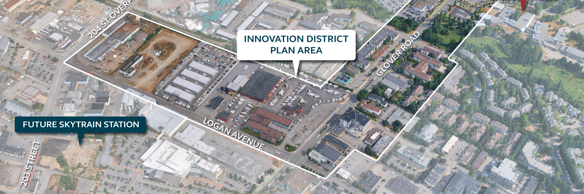 Glover Road Innovation District arial map