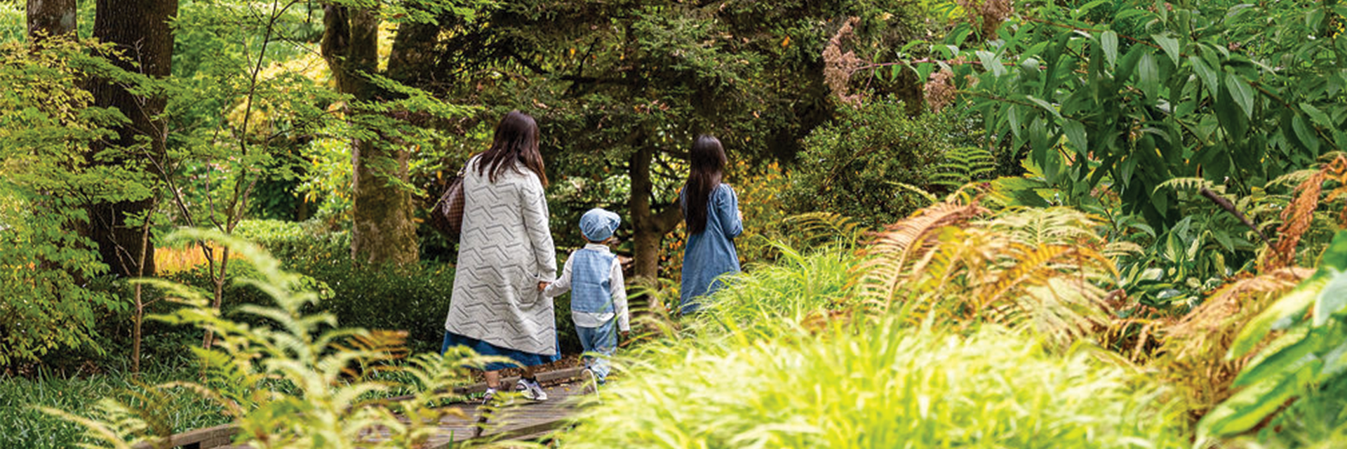 Family Walking at Sendall gardens