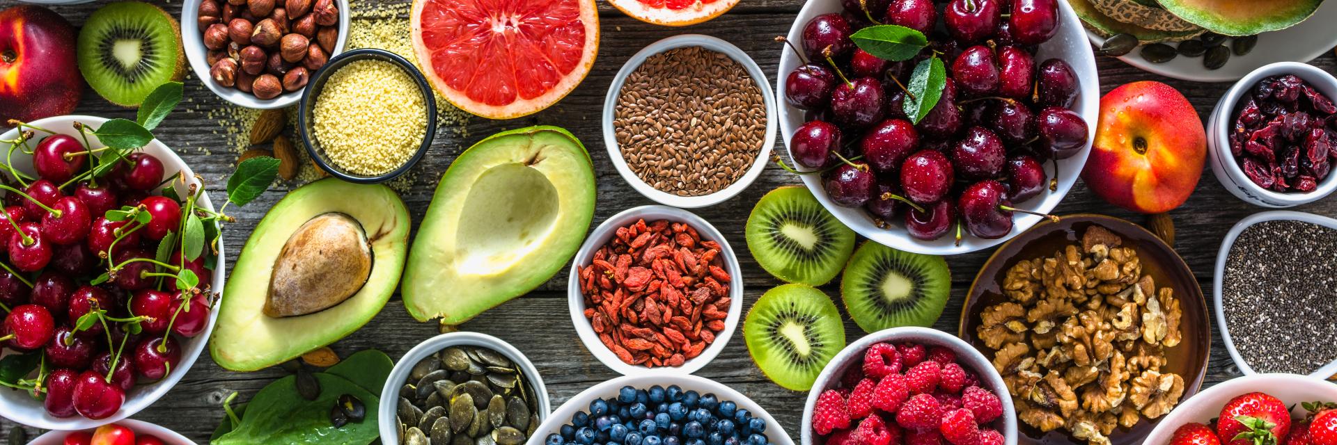 bowls of healthy food