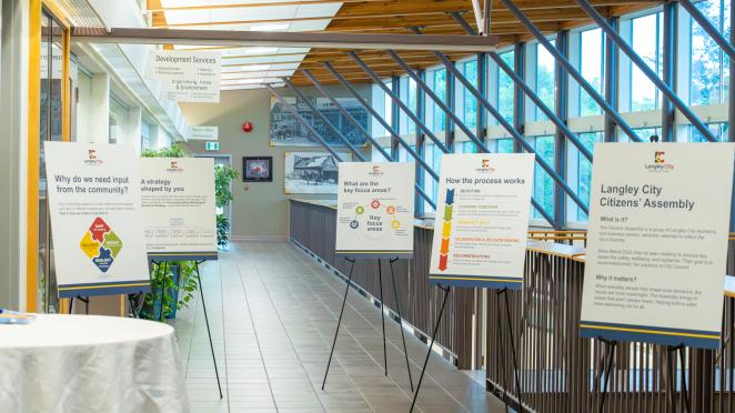 boards on display at an open house