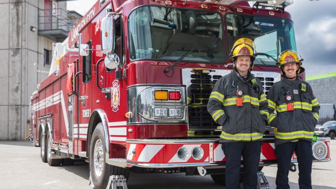 happy firefighters