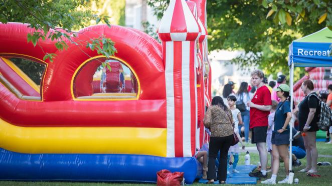 inflatables at Community Day